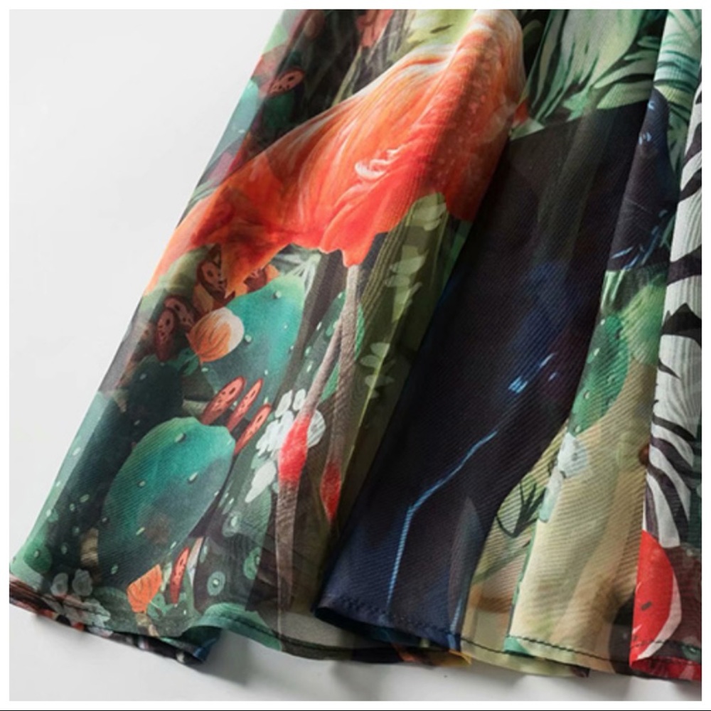 The Nalana Gorgeous Silk Tropical Maxi Dress - Picture 7 of 10